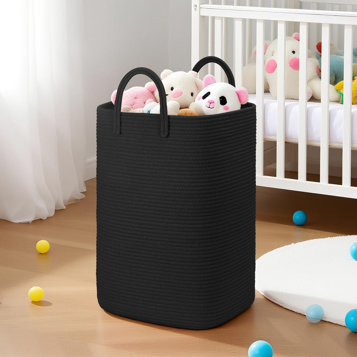 Artfeel Laundry Basket,Woven Cotton Rope Laundry Hamper,100L Versatile Storage for Dirty Clothes,Baby Toys,and Blankets in Bathroom, Nursery,and Living Room