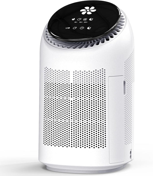 Dehumidifier with Purification Function for Home, Small Dehumidifier for Bedroom with Drain Hose, HEPA Filter & Auto-Off, 32dB Ultra-Quiet Sleep Mode, Ideal for Bedroom, Bathroom, Closet, RV