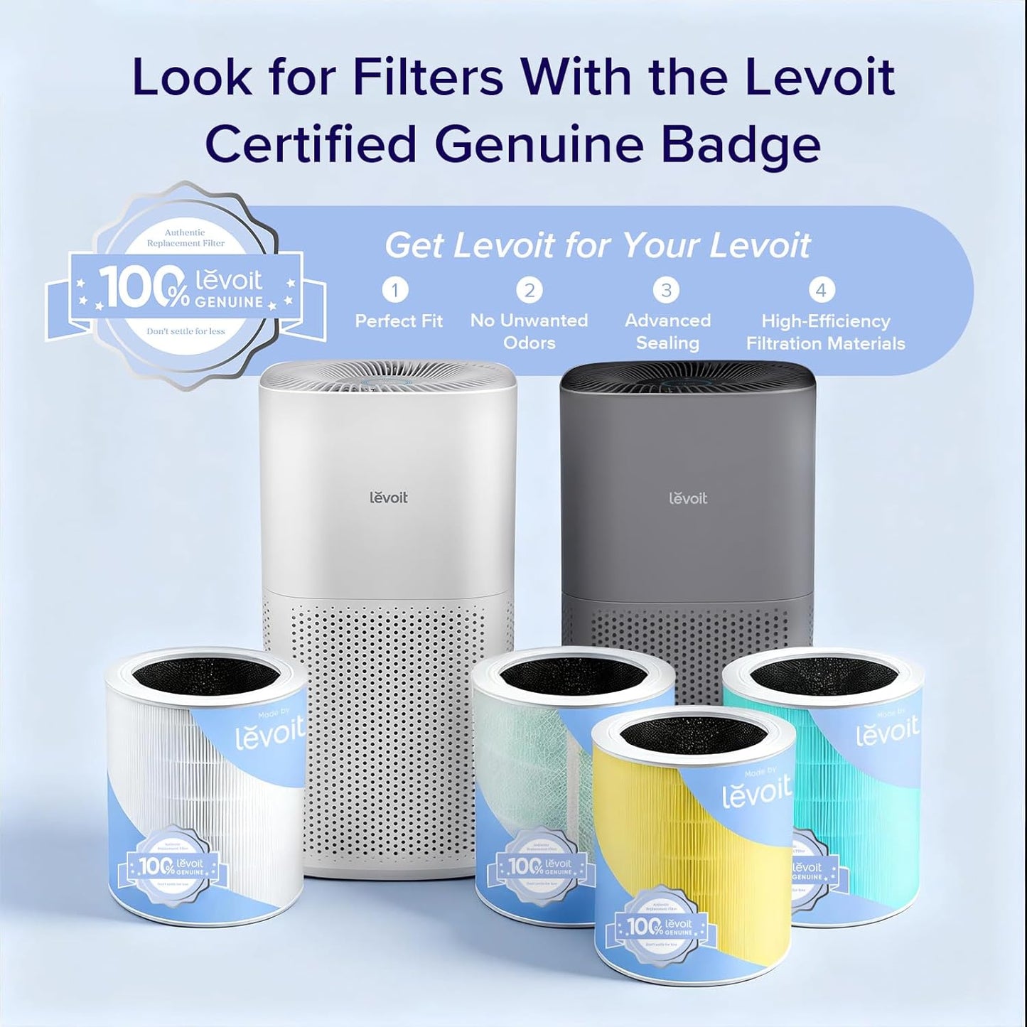 Levoit Air Purifiers for Home Large Room Up to 2933 Ft² With HEPA Sleep Mode, AHAM VERIFIDE, Smart WIFI, PM2.5 Monitor, 3-in-1 Filter For Smoke, Pet Allergies, Dust, Alexa Control, Core 600S-P, White