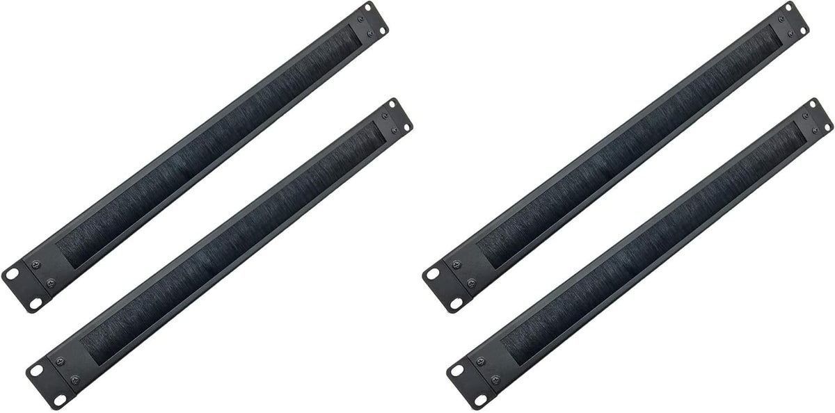 2 Pack-1U Brush Panel 19-inch Rack Mount Disassembled