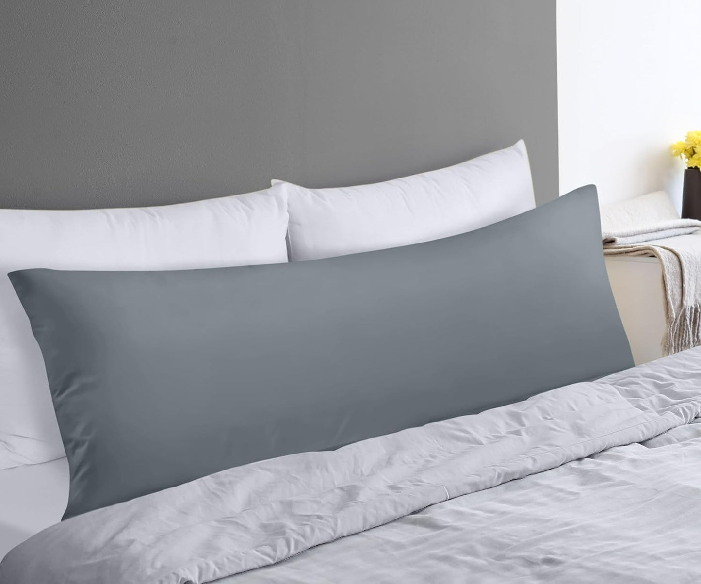 Utopia Bedding Full Body Pillow for Adults (Grey, 20 x 54 Inch), Long Pillow Insert for Sleeping, Ideal for Side Sleepers