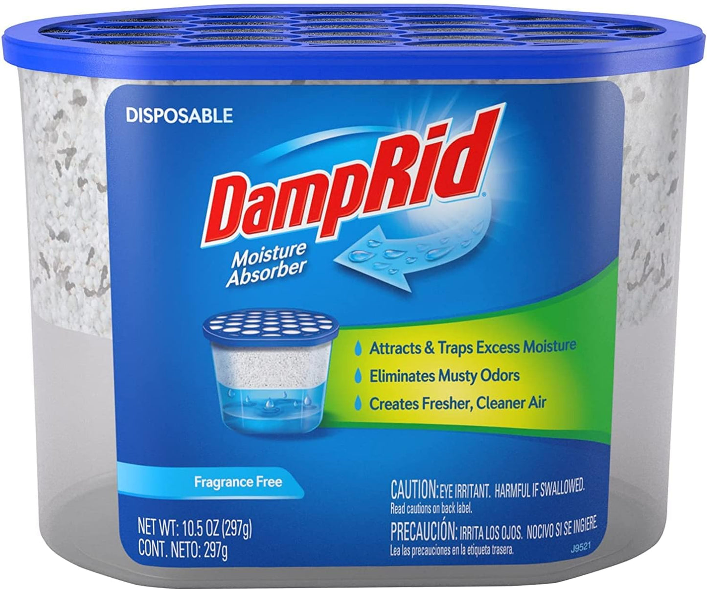 DampRid Fragrance Free Disposable Moisture Absorber - 10.5 oz. Each - 3 Pack – Attracts & Traps Excess Moisture, Eliminates Musty Odors, Creates Fresher, Cleaner Air White