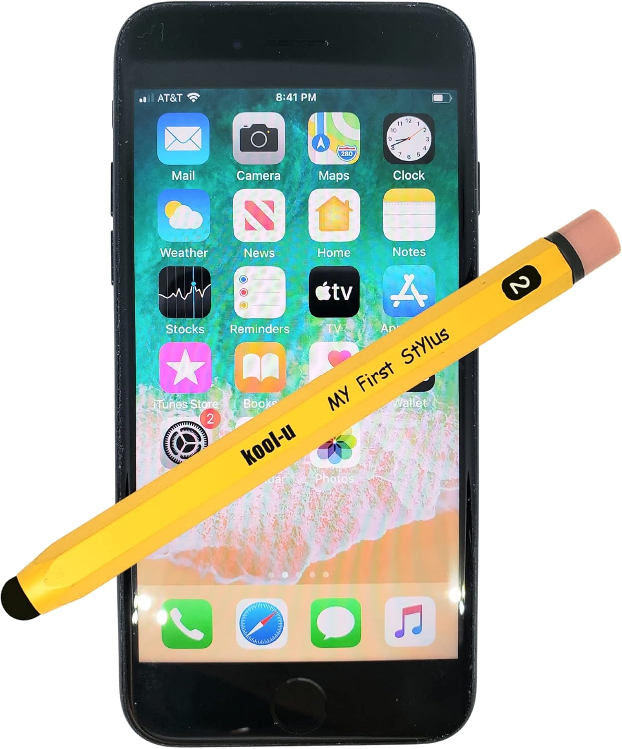 Stylus Pens for Kids, Hexagon Shaped Like a Real Pencil, Compatible with All Touch Screen Devices - Apple IPAD, iPhone, Samsung Galaxy Tab, Amazon Fire - 2 Pack