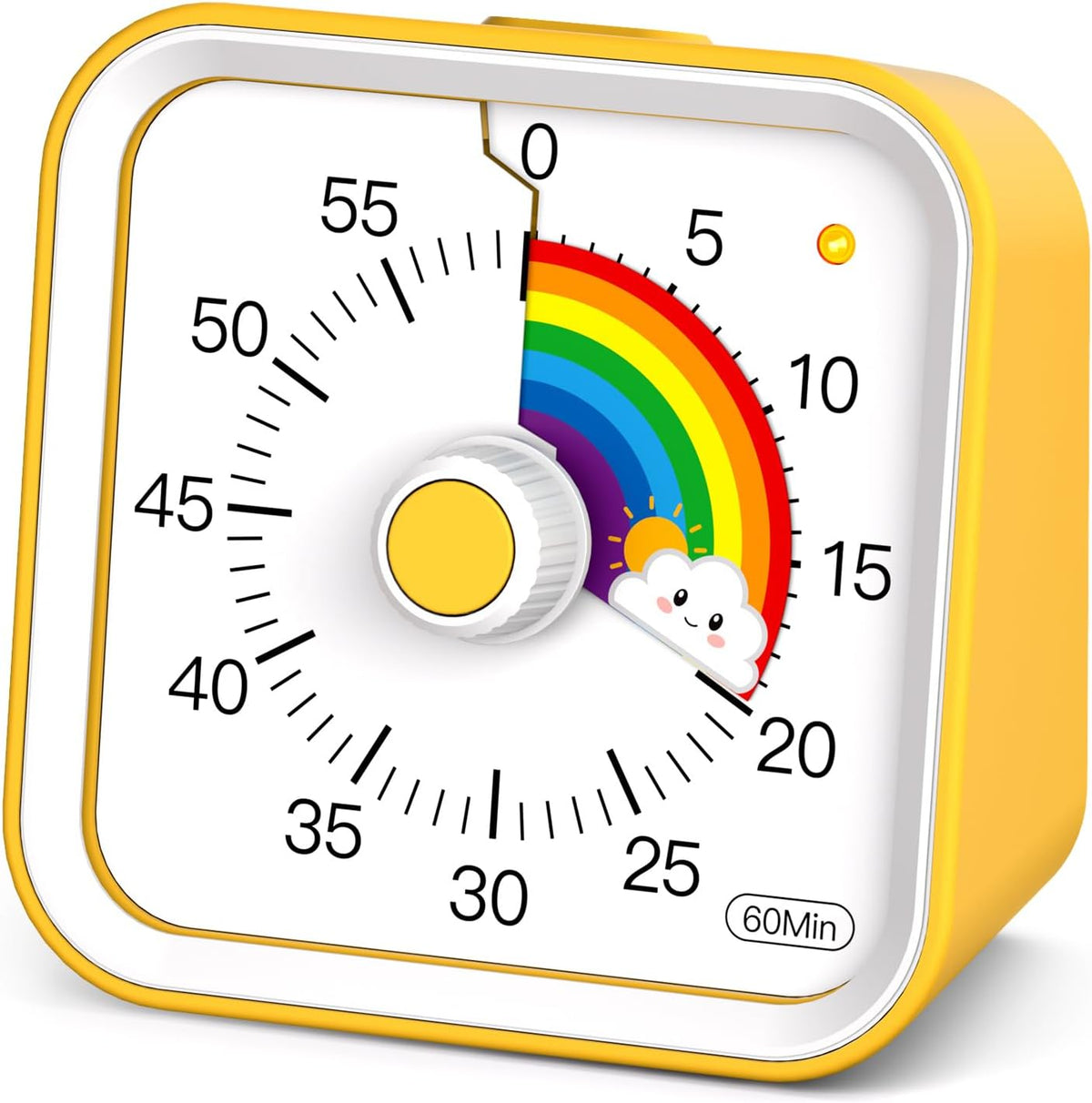 Visual Timer for Kids, Rainbow Timer with Pause Function, Pink