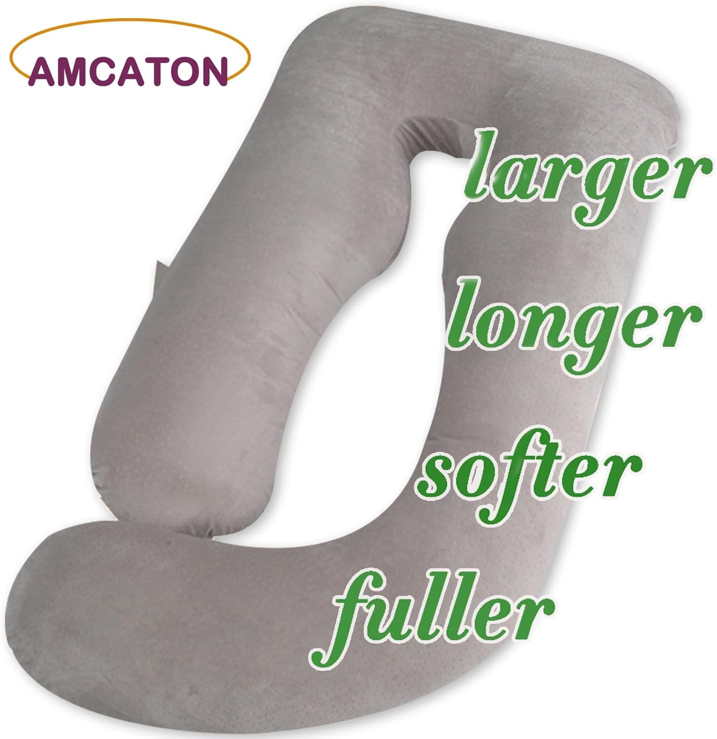 60 Inch Pregnancy Pillows for Sleeping, Extra Large U Shaped Body Pillow, Pregnancy Pillow, Maternity Pillow for Pregnant Women with Velour Cover (Grey)