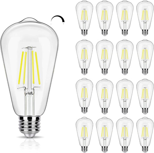 winsaLED 5000K Daylight Dimmable LED Edison Bulbs 40W Equivalent, 16 Pack