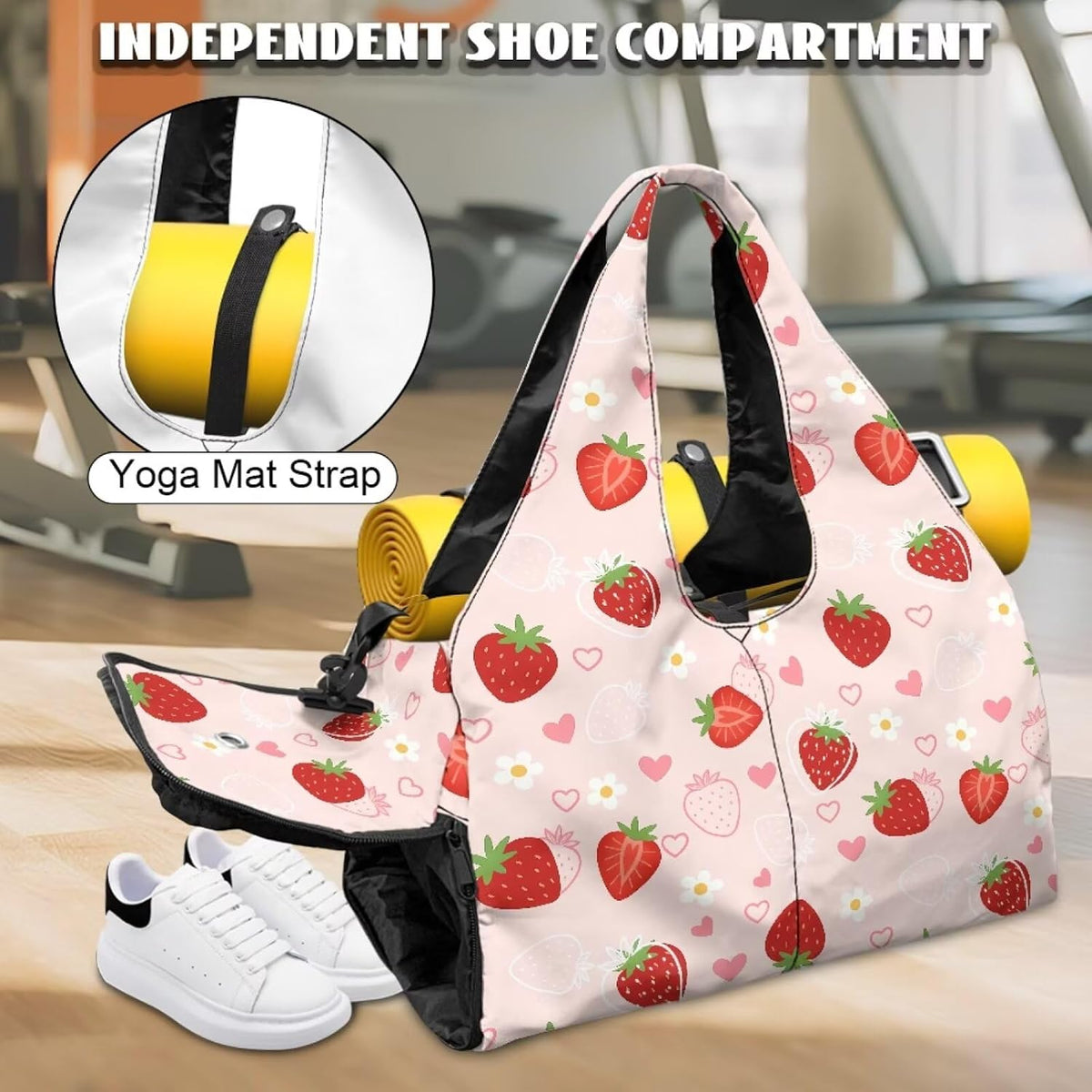 Yoga Mat Bag for Men Women Canvas Yoga Mat Carrier Take In Out Mat Easily for Beach Swim Bags Pool Sports Gym