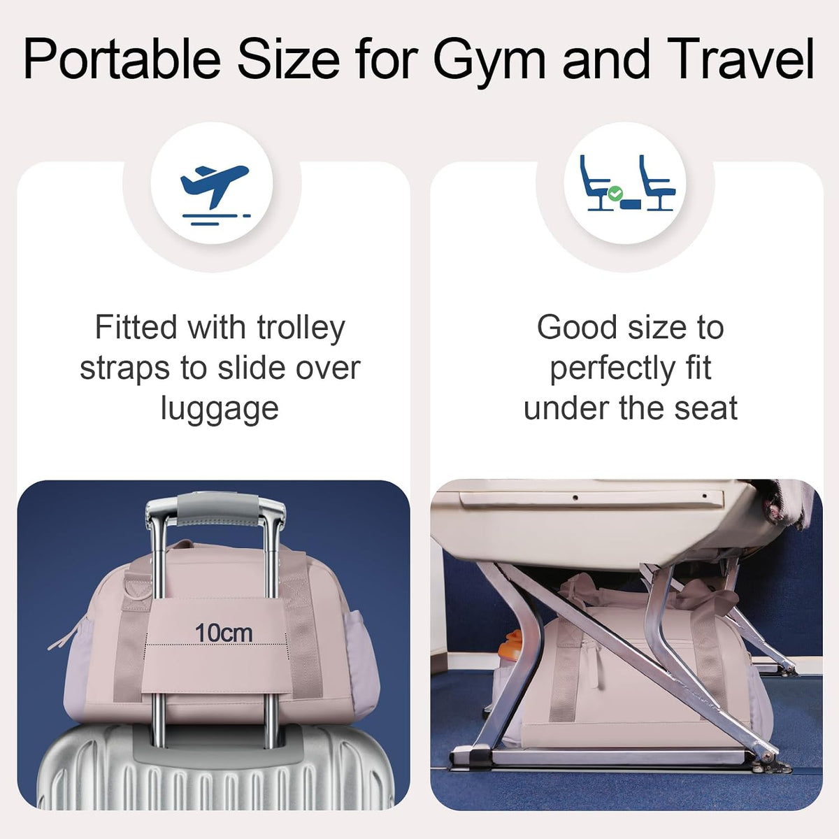 Mini Gym Bag for Women Girls Small Gym Tote Bag with Wet Compartment Waterproof Travel Duffle Bag Cute Workout Sport Bag