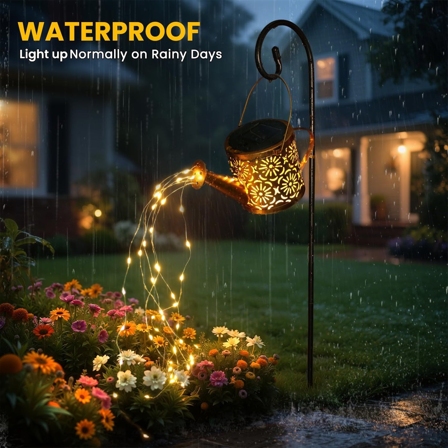 Solar Garden Lights Outdoor Decoration, Metal Solar Watering Can Lights Outdoor Waterproof, Small Patio Light Yard Lawn Pathway Decor, Gardening Gifts for Women Mom Grandma