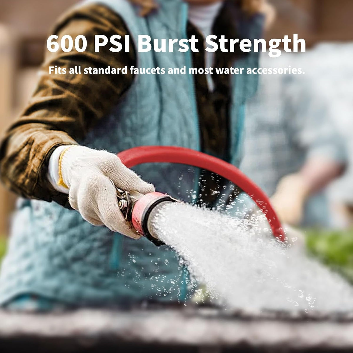 Garden Hose 150ft x 5/8” Hot/Cold Water Hose, -50°F to 190°F, Red
