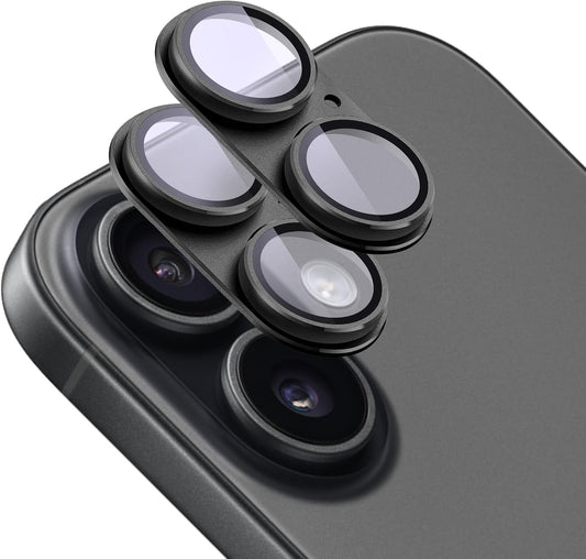 2 Pack Camera Lens Protector for iPhone 17,[Not Easy to Breakn ] AR Tempered Glass Strong Adsorption Metal Camera Cover Screen-Black