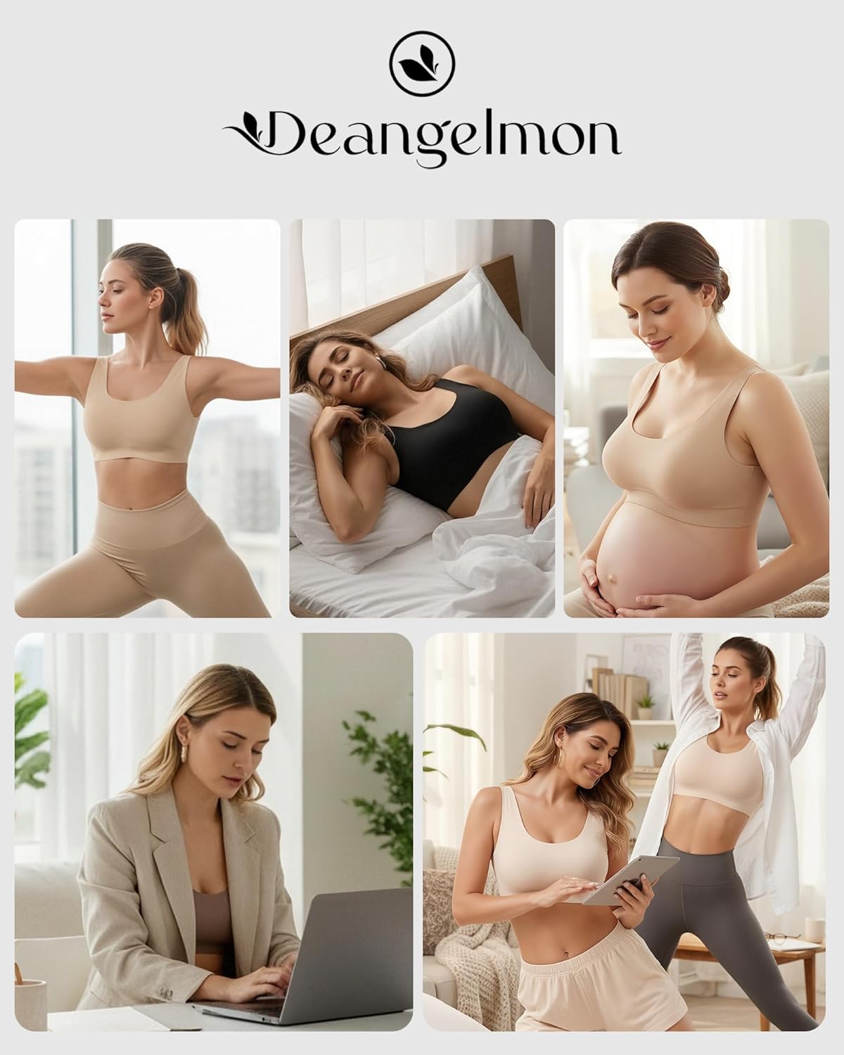 Wireless Bras for Women No Underwire Seamless Full Coverage T-Shirt Pullover Sleep Bra Comfort Lounge Bralette