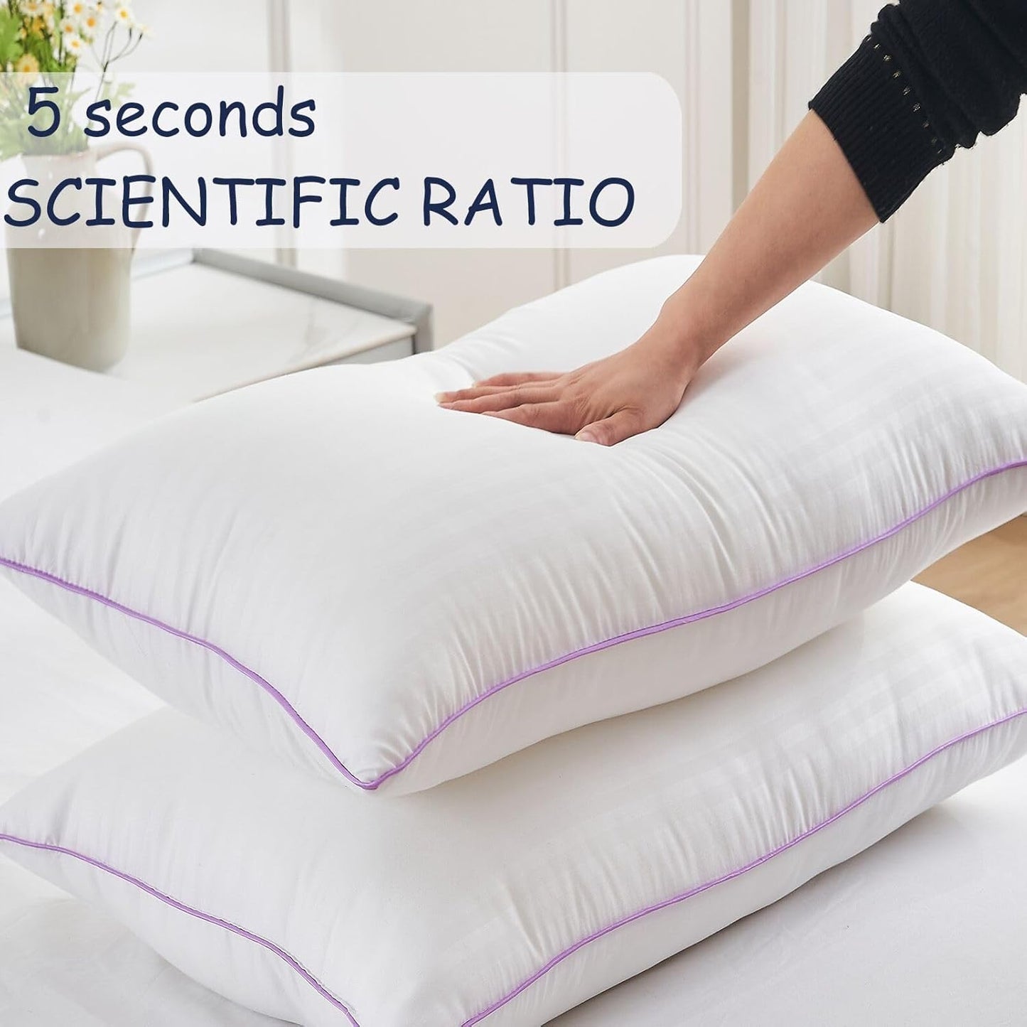 VAINOC Pillows King Size Set of 2,Breathable Hotel Collection Bed Pillows for Sleeping Medium Soft Down Alternative Microfiber Filled,20 x 36 Inches