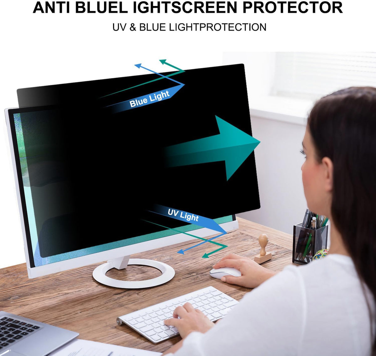 24 Inch Computer Privacy Screen Shield 2 Pack for 16:9 Widescreen Desktop