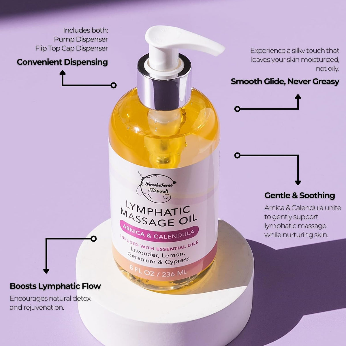 Lymphatic Massage Oil for Massage Therapy with Arnica & Lavender Oil
