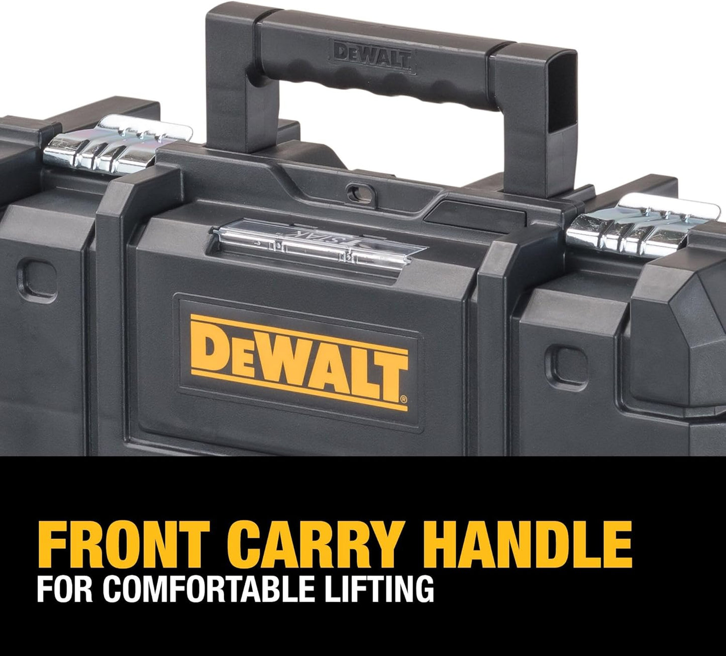 DEWALT Tool Box TSTAK II, 13 In. Flat Top Tool Storage Case, Stackable Organizer Hard Case Portable Toolbox, Heavy Duty, Holds Up To 66 lbs (DWST17807)