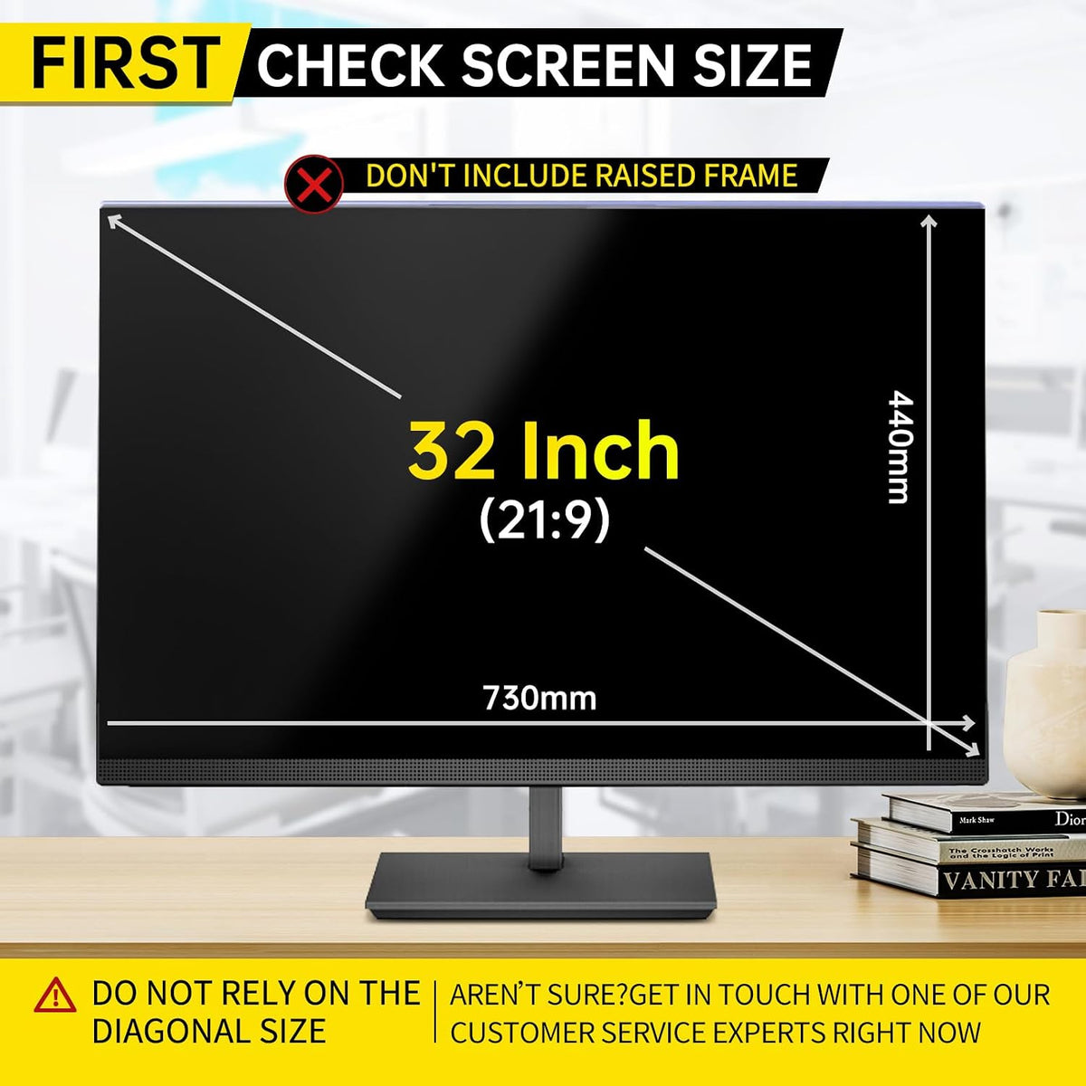 32 Inch Hanging Computer Privacy Screen Filter for 16:9 Monitors