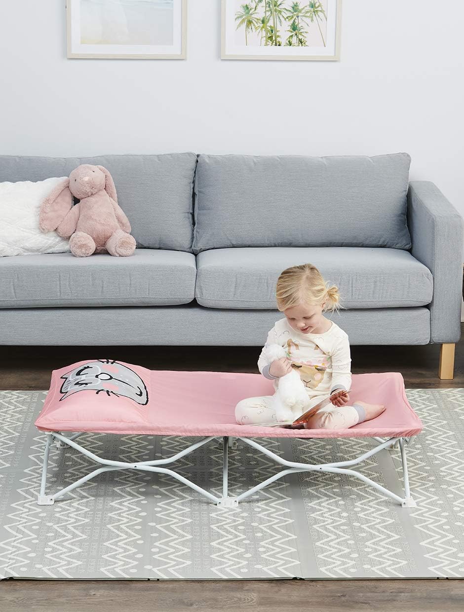 Regalo My Cot® Portable Toddler Bed, Foldable Kids Travel Bed & Camping Cot, Lightweight Sleeping Cot for Toddlers, Indoor/Outdoor, 46.5” x 24” x 9.5”, Gray