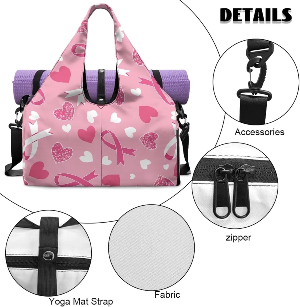 Yoga Mat Bag for Men Women Canvas Yoga Mat Carrier Take In Out Mat Easily for Beach Swim Bags Pool Sports Gym