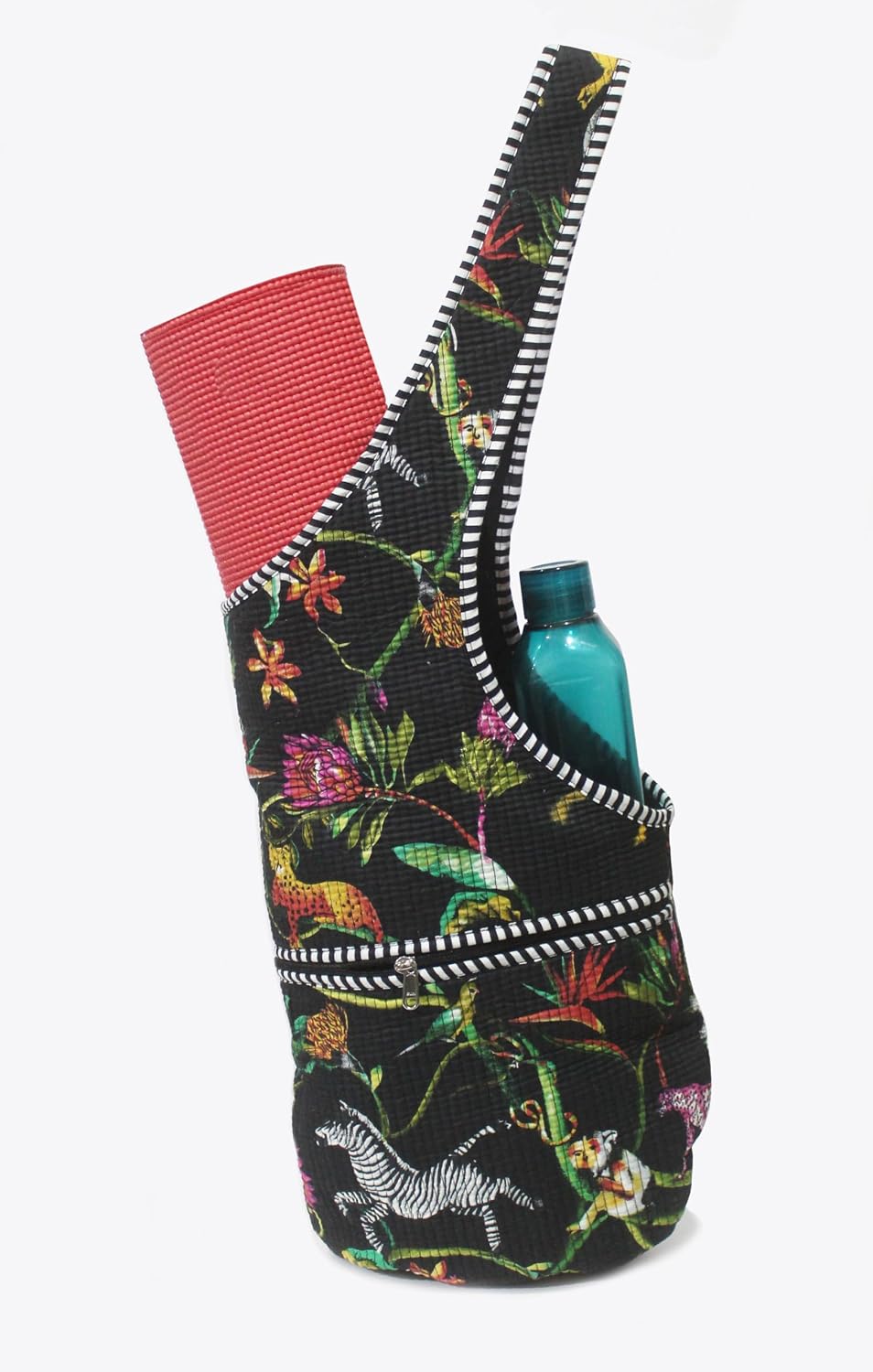 INDIAN CRAFT CASTLE Yoga Mat Bag | Tote Mat Bag | Sling Yoga Tote w/Large Side Pocket & Zipper Pocket | Yoga Mat Carrier Fits Most Size Mats