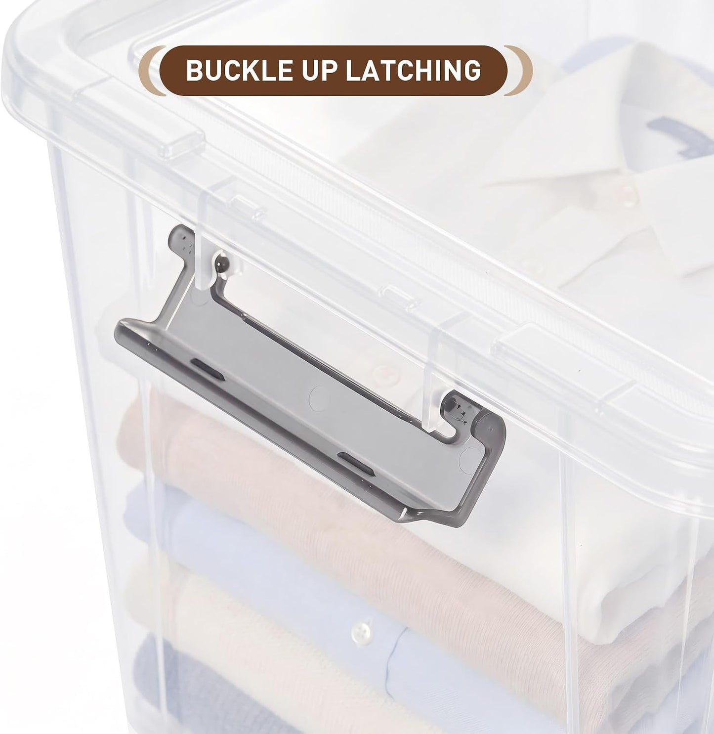 Citylife 32 QT Plastic Storage Bins with Latching Lids Stackable Storage Containers for Organizing Large Clear Storage Box for Garage, Closet, Classroom, Kitchen, 2 Packs