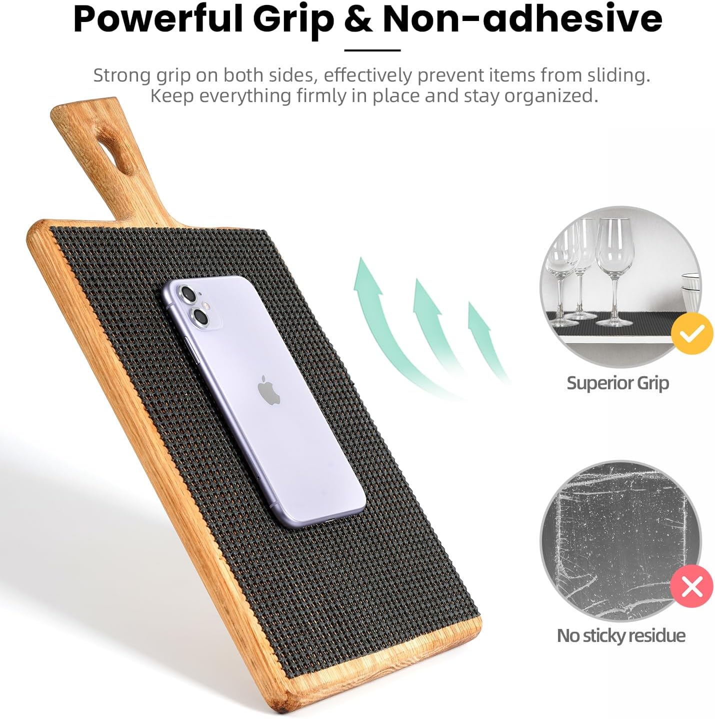 BAGAIL Non-Adhesive Shelf Liner, Thick Strong Grip Drawer Liners for Kitchen Cabinets, Heavy-Duty Easy Cut Cabinet Liners for Shelves, Pantry, Bathroom Cupboards - 12" x 20FT, Charcoal
