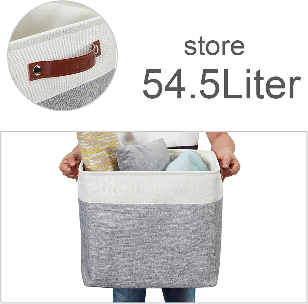 DECOMOMO Extra Large Storage Baskets, 54.5L Fabric Storage Bins 3 Pack