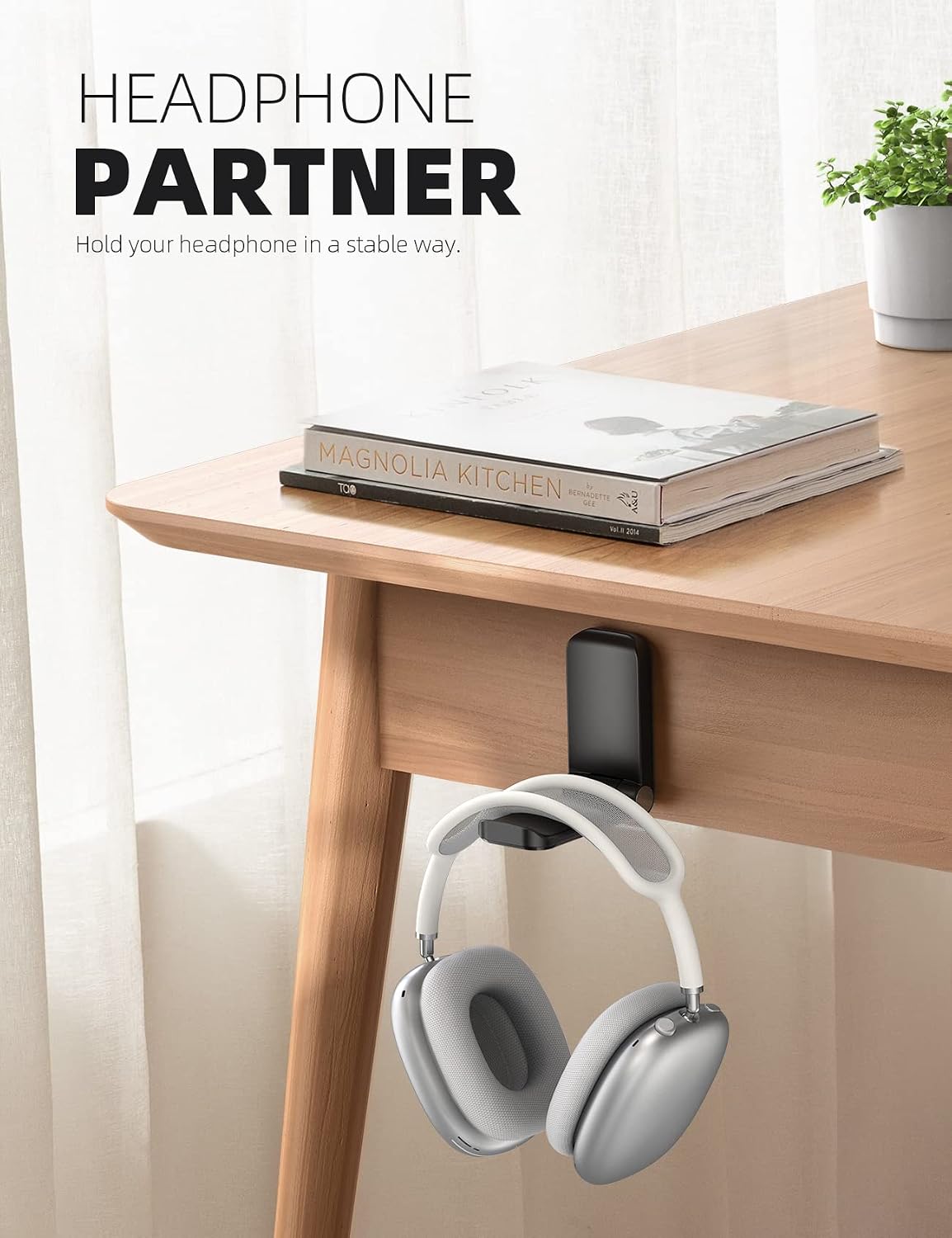 Lamicall 2 Pack Headphone Stand, Headset Holder, Adhesive Headphone Hook