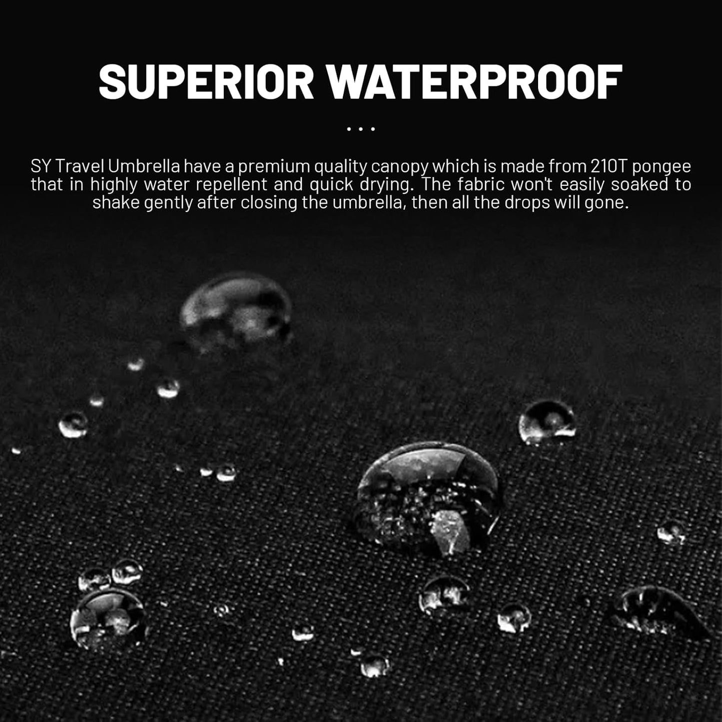 SY COMPACT Travel Umbrella - Windproof Automatic Compact Umbrella for Rain, Lightest 8-Rib, Small, Strong & Portable, Durable Grip, Fits Backpack & Car, Factory Direct (UV Available)