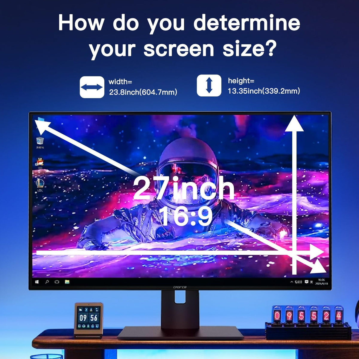 27'' Magnetic Hanging Computer Privacy Screen for 16:9 Widescreen Monitor