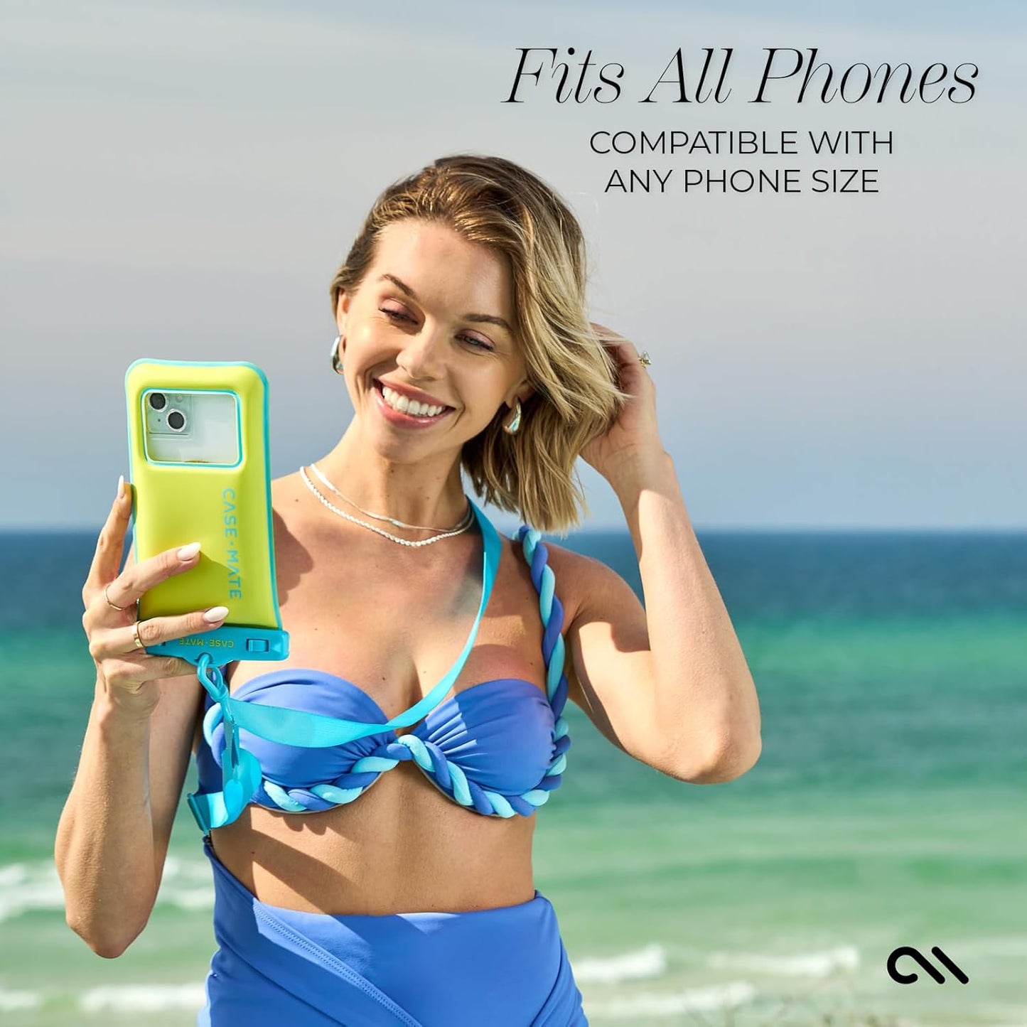 Case-Mate 2 Pack IP68 Waterproof Phone Pouch - Floating Waterproof Phone Case w/Crossbody Lanyard - Beach Cruise Ship Travel Essentials - Compatible w/All Devices, Touchscreen Friendly - Citrus Splash