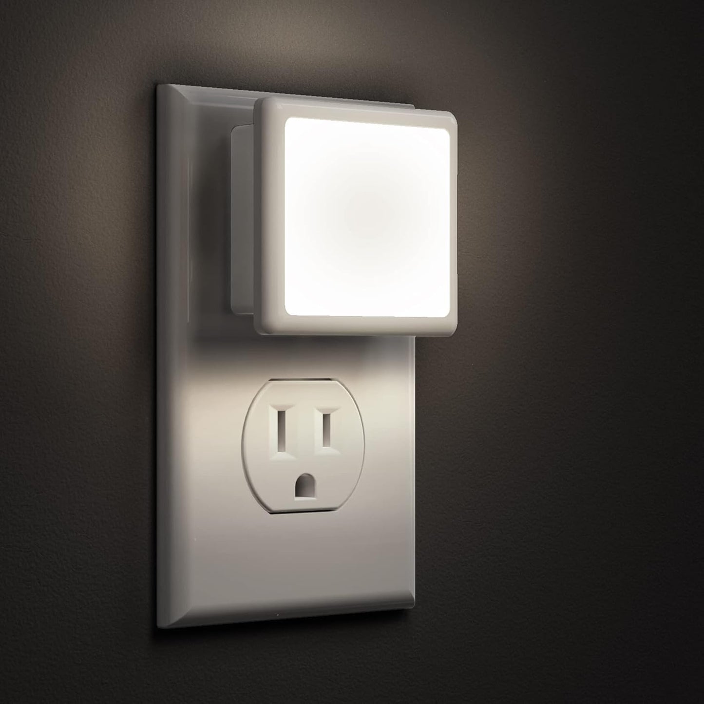 L LOHAS LED Blue Night Lights Plug into Wall 2-Pack, 0.3W Plug in Night Light, Dusk to Dawn, Bright Nightlight Auto-On/Off, for Adults Kids Room Bedroom Bathroom Hallway Kitchen, Non-Dim
