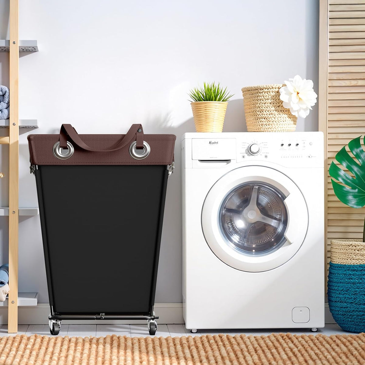 HILIUS Laundry Hamper with Wheels 210L Large Hamper Rolling Laundry Basket