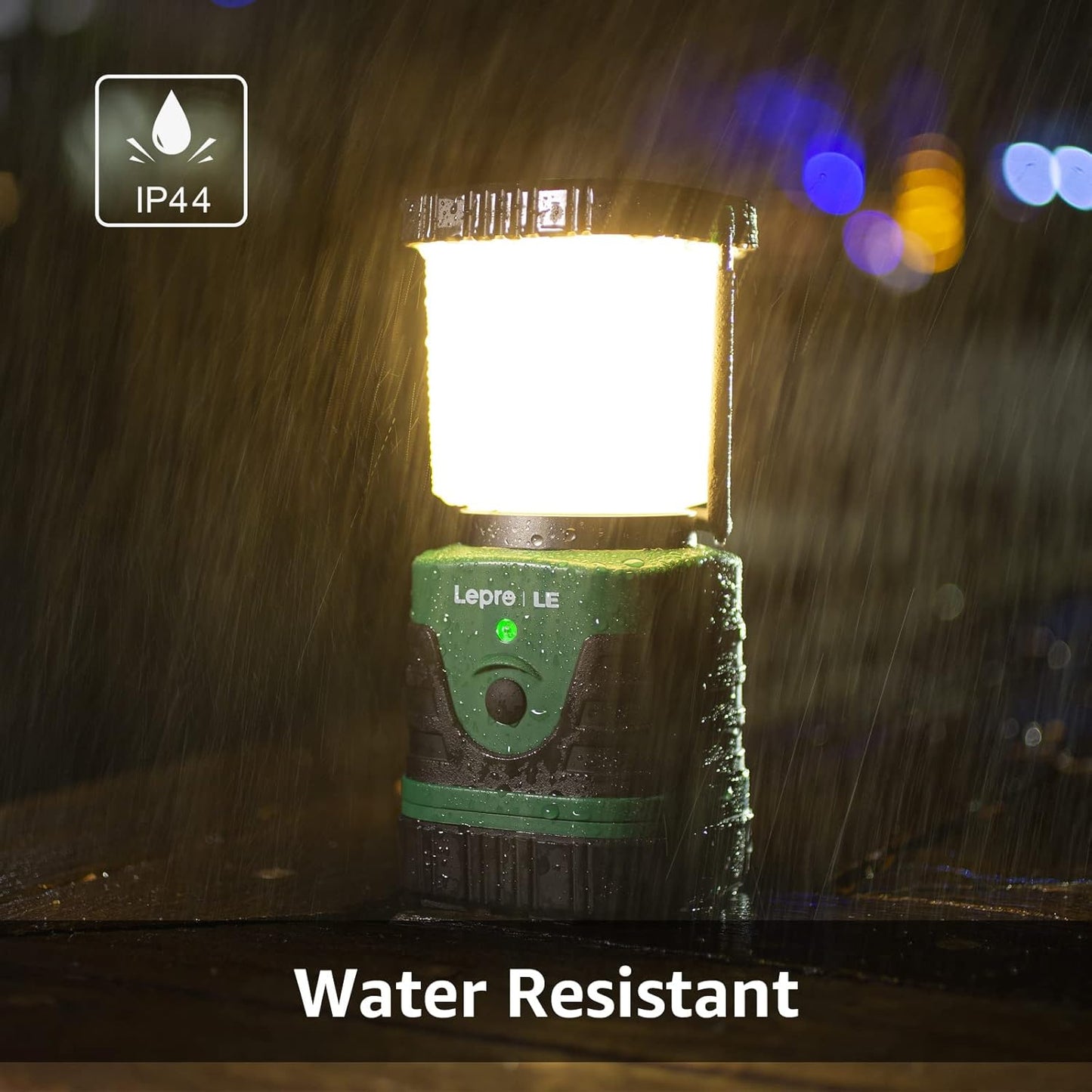 Lepro 1000LM LED Camping Lantern Rechargeable, 4400mAh Power Bank, Green Tent Light with 4 Light Modes, Waterproof Lantern Flashlight for Hurricane Emergency, Camping Essentials, USB Cable Included