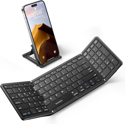 Samsers Full-Size Foldable Bluetooth Keyboard with Numeric Keypad - Black