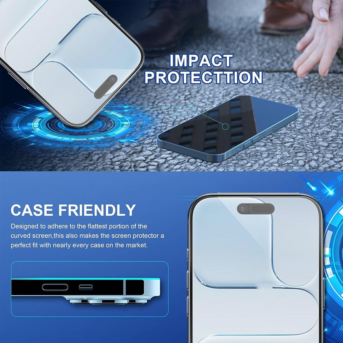 ImpactStrong 3-Pack Shatterproof Tempered Glass Screen Protector for iPhone 17 Air [Easy Installation Frame] [Bubble Free] [9H Hardness] [Full Coverage] Case Friendly, 6.6 Inch