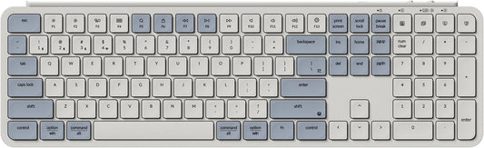 Keychron B6 Pro Full-Size Ultra-Slim Wireless ZMK Custom Keyboard, Triple-Mode 2.4 G/Bluetooth 5.2/Wired Programmable, Lightweight Quiet Key with Numeric Keypad for Mac/Windows, Retro Blue