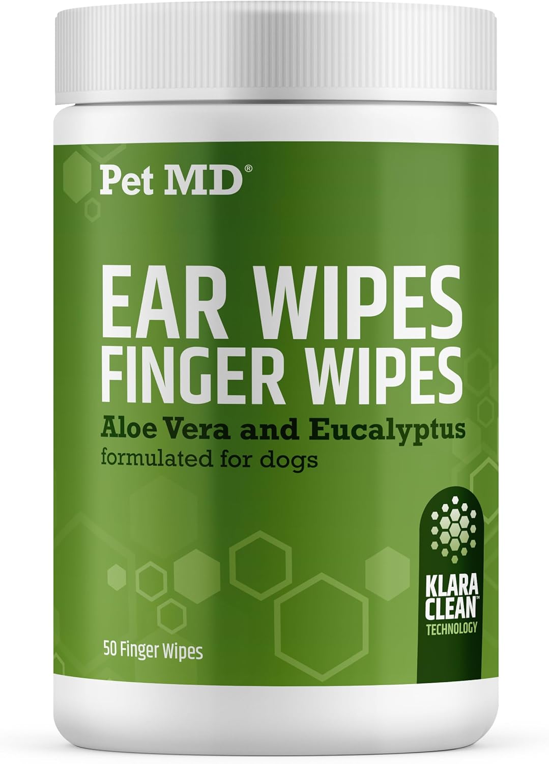 Pet MD Dog Ear Cleaning Wipes – Otic Cleanser for Dogs, Soothing Ear Care with Aloe Vera & Eucalyptus, Regular Wipes, 100 Count