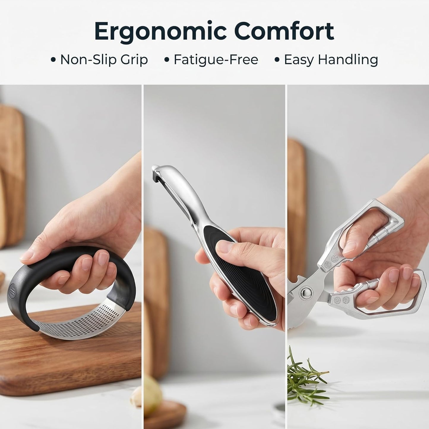 13-Piece Kitchen Gadget Set (Includes Storage Basket) — Features Kitchen Shears, Garlic Press, Knife Sharpener, Julienne Peeler, Standard Peeler, Anti-Scald Tongs, and Bottle Opener — A Home Essential