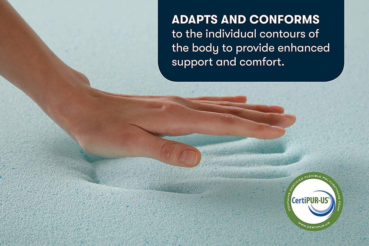 Serta ThermaGel Cooling, Pressure-Relieving Memory Foam Mattress Topper, 3 Inch, King, Made in The USA