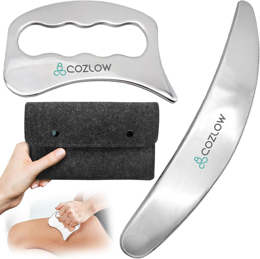 2-in-1 Muscle Scraper Stainless Steel Fascia Release Gua Sha IASTM Tools