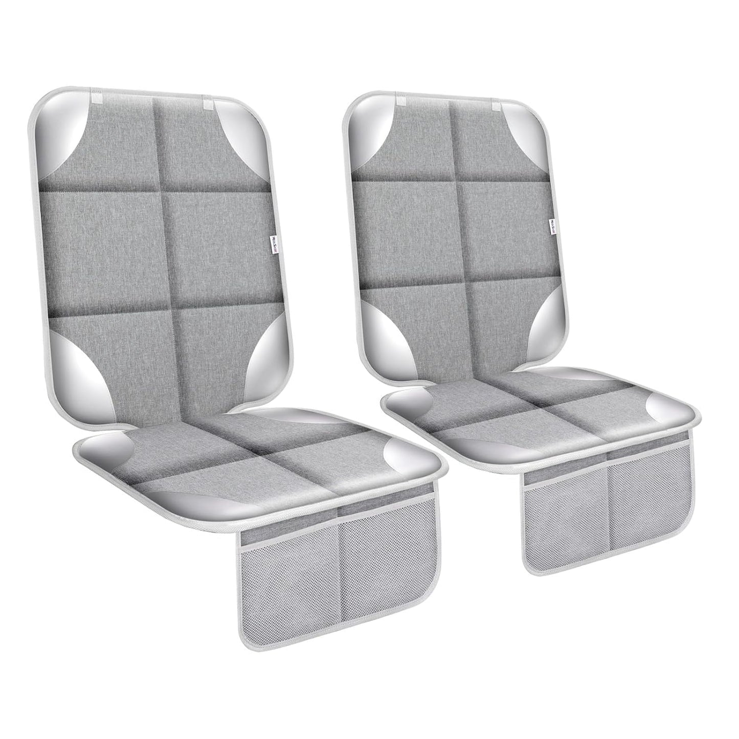 Meolsaek Car Seat Protector for Child Car Seat, Durable 600D Fabric Waterproof Car Seat Cover with Thick Pad Non-Slip Backing，No Imprints (Silver Gray-1 pc)