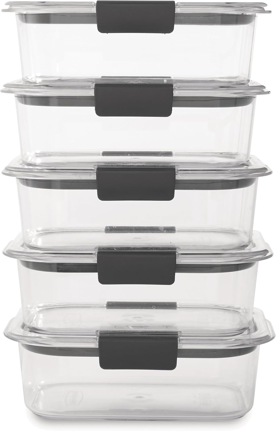 Rubbermaid Brilliance Tritan Plastic Food Storage Containers BPA Free Airtight Lids Ideal for Lunch Meal Prep & Leftovers Set of 5 (3.2 Cup)