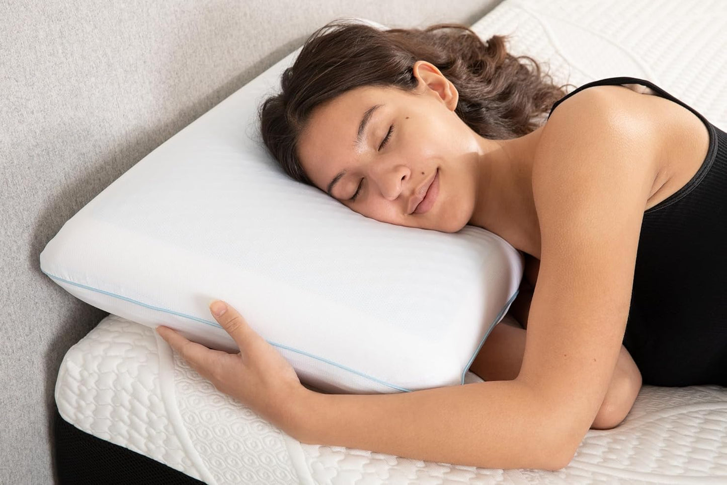 Cool Gel Cooling Pillow for Sleeping, Standard Size Cooling Memory Foam Pillow for Hot Sleepers, Reversible Ergonomic Design, Pressure Relief, Spine Alignment, Side, Back Contouring Support