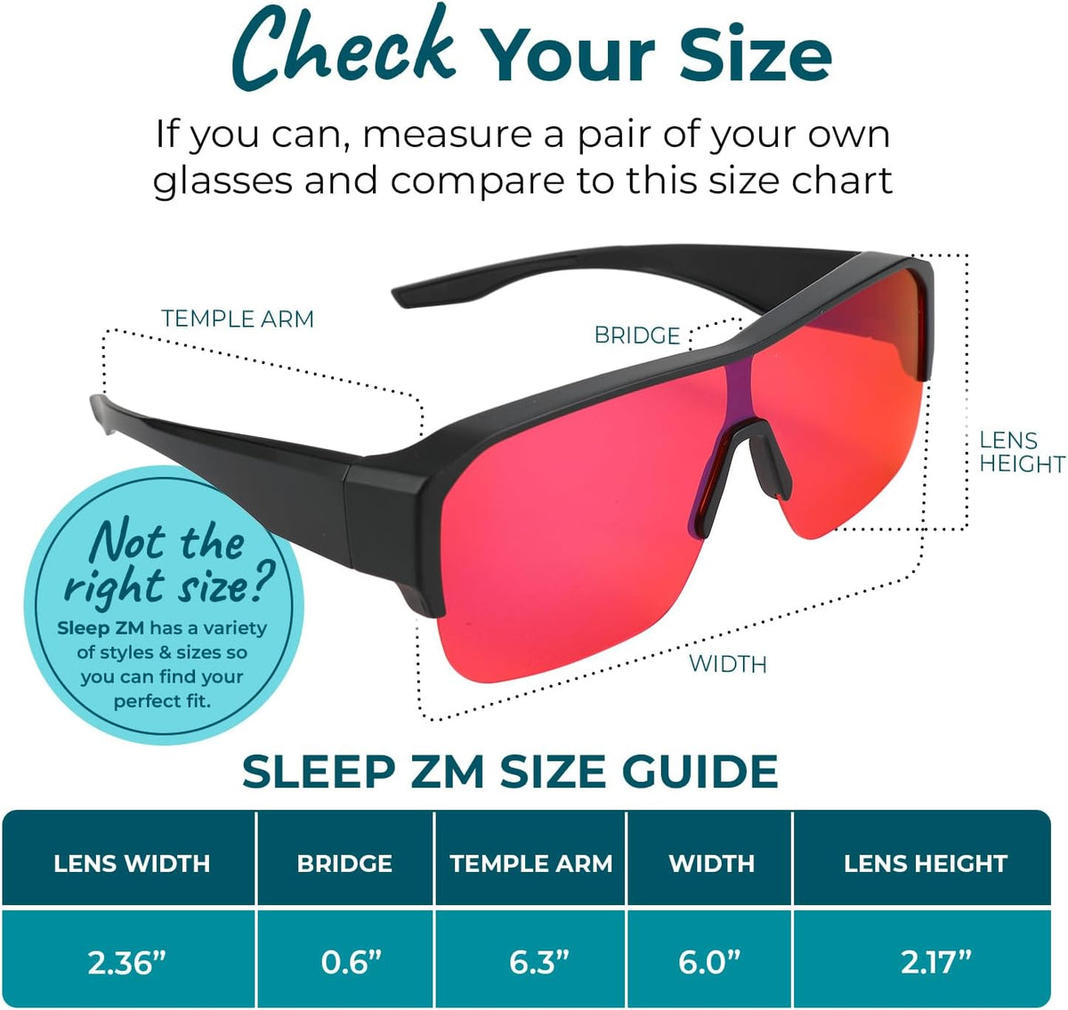 Sleep ZM Fit Over Blue Light Blocking Glasses for Sleep - 100% Red, XXL