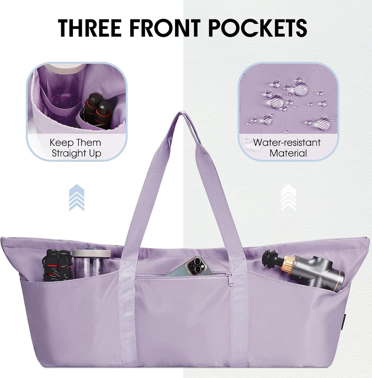 sportsnew Large Yoga Mat Bag Trolley Sleeve Gym Carrier Shoe Bag Wet Pocket