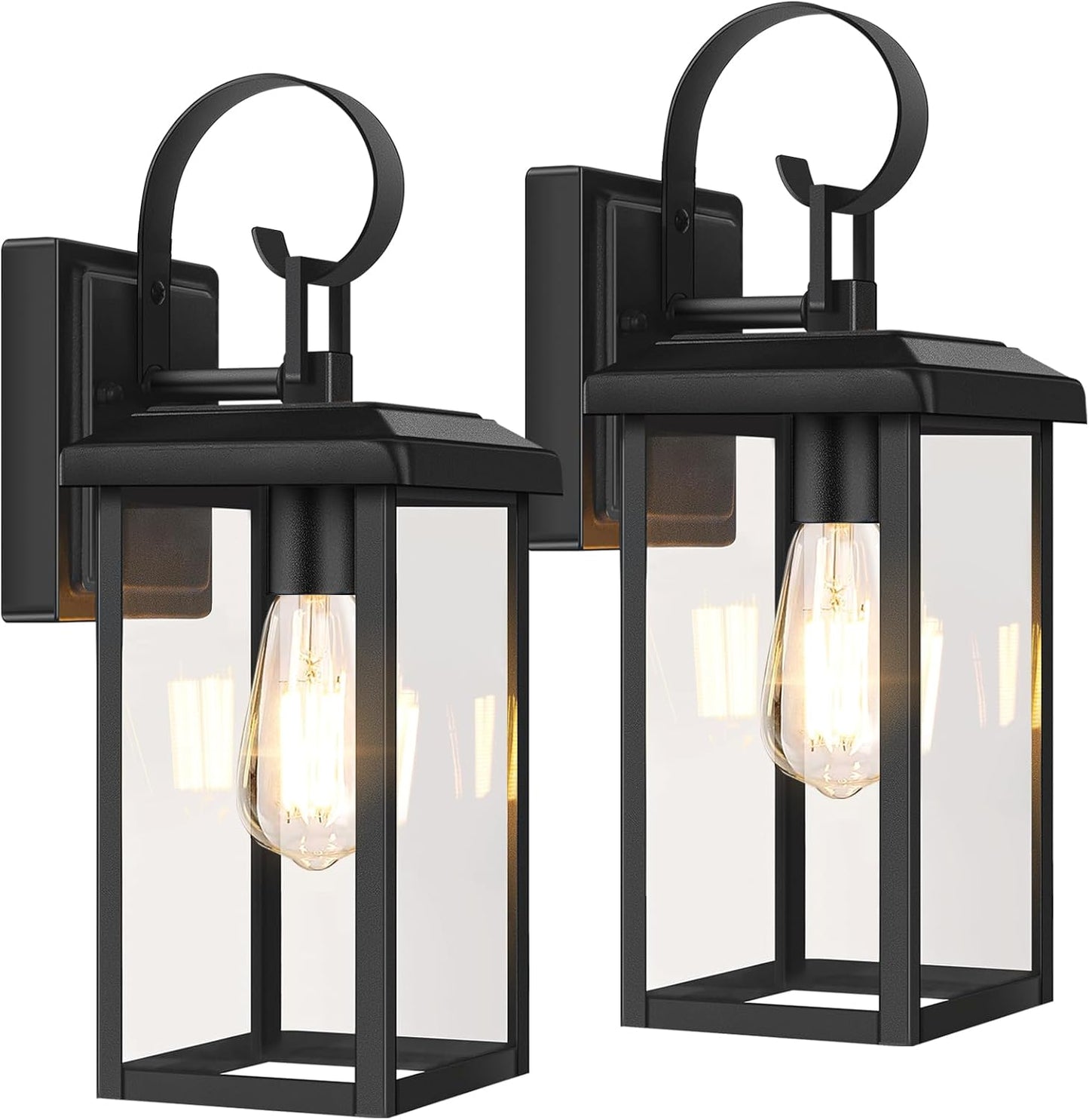 BesLowe 2-Pack Outdoor Wall Light Fixtures, Exterior Lighting Fixtures Wall Mount, Waterproof Porch Lights Outdoor Wall Sconces Lanterns, Modern Outside Lights for House Front Door Garage, White