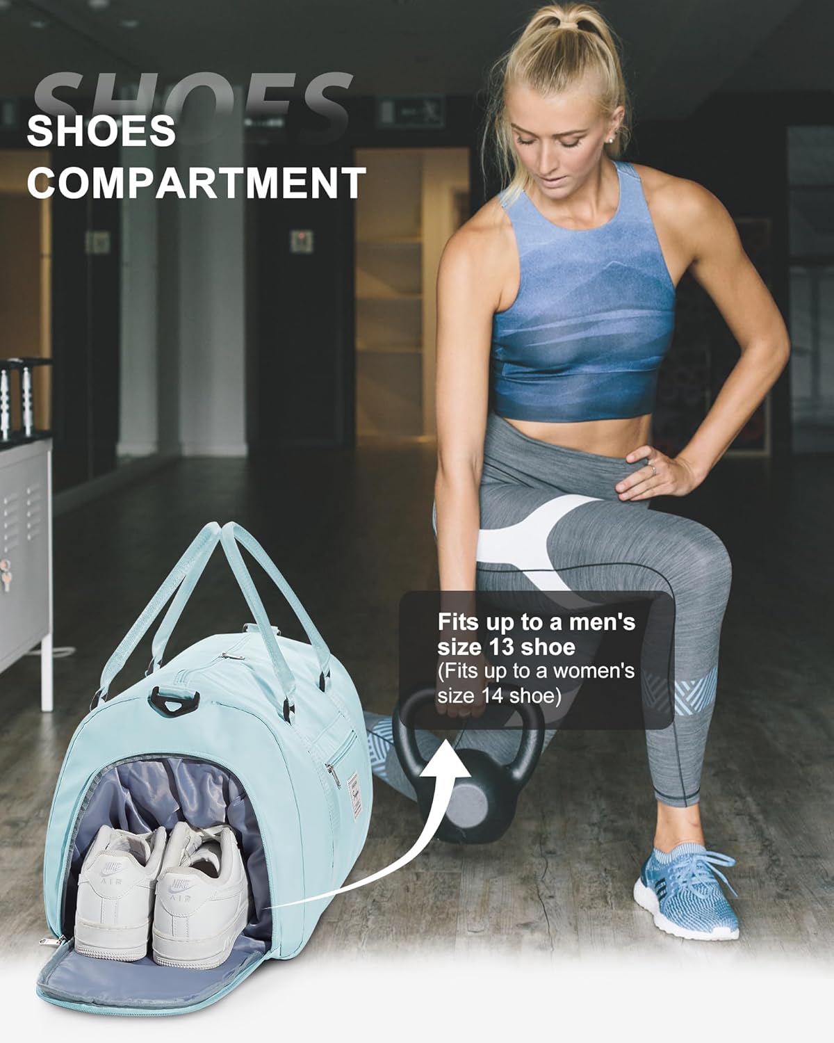 Gym Bags Womens Mens with Shoes Compartment and Wet Pocket Travel Duffel Bag for Women for Plane Sport Gym Tote Bags Swimming YogaSmall Waterproof Weekend Overnight Bag Carry on Bag Hospital Holdalls