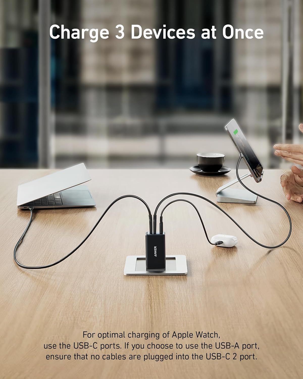 Anker Phone Charger, 65W 3-Port Fast Compact Foldable USB C Charger Block, Type C Charger Fast Charging for MacBook Pro/Air, iPad Pro, Galaxy S20, Dell XPS 13, Note 20/10+, iPhone 17 Series, and More