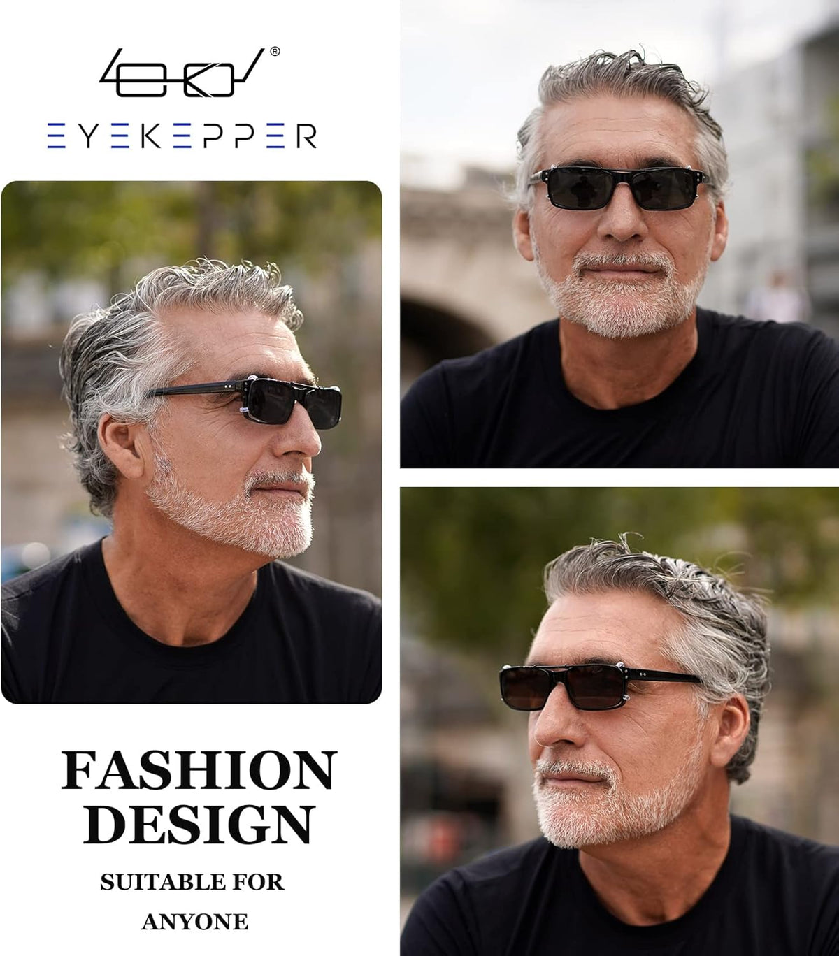 Eyekepper Clip on Sunglasses Over Eyeglasses for Men, 54 * 34MM